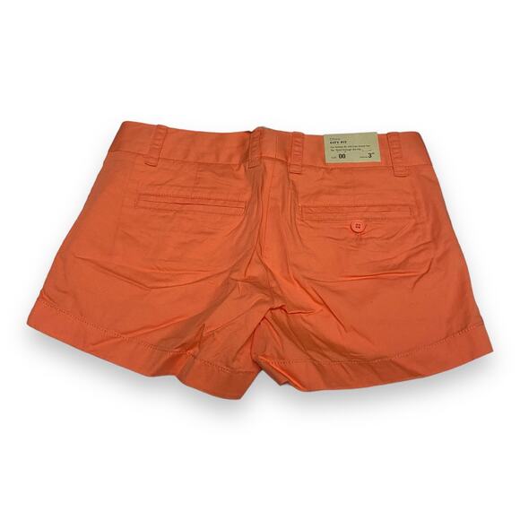 J. Crew Factory Womens Shorts Sz 00 3" Chino Neon Peach NEW - Picture 6 of 7